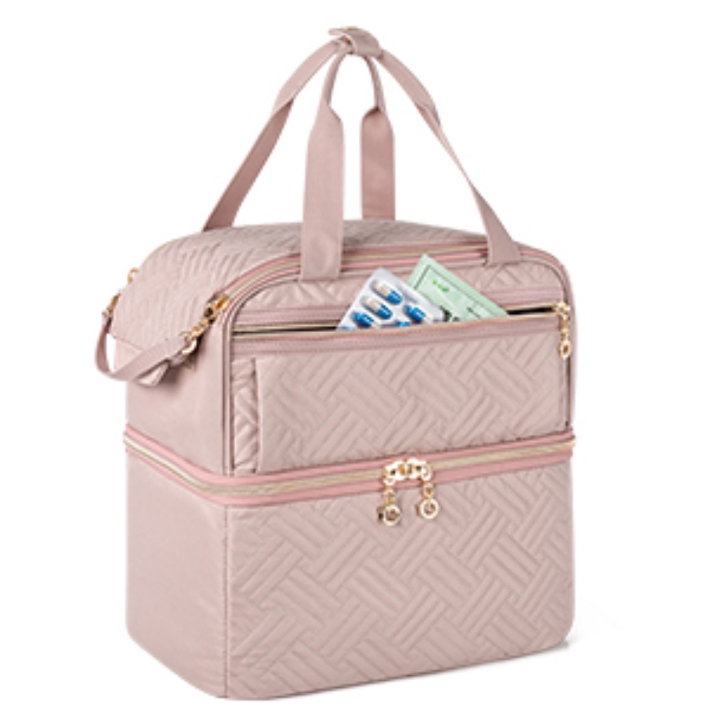 Damero Travel Storage, Makeup, Toiletries Bag in Misty Rose